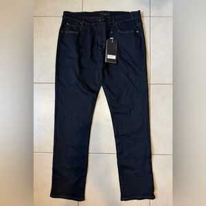 MENS SIX LINCOLN NEW YORK BLACK 5 POCKET STRETCH SLIM FIT JEANS 38/32 STRAIGHT